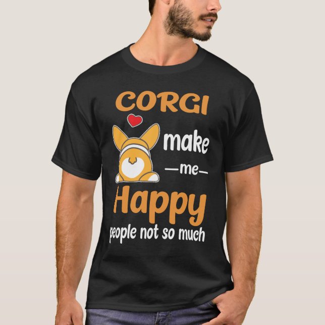 T-shirt 2 Corgi me rendent heureux (Devant)