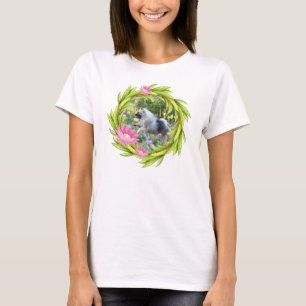 T-shirt 2 de Keeshond de tulipes de ressort