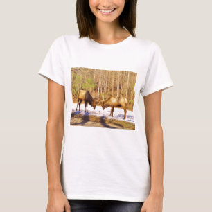 T-shirt 2~ deux Bull Elk dans la neige