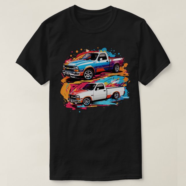 T-shirt 2 en 1 Chevy S10 Drag Truck (Design devant)