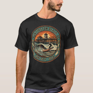 T-shirt 2 Faces Huntington Beach Surf City 1970S