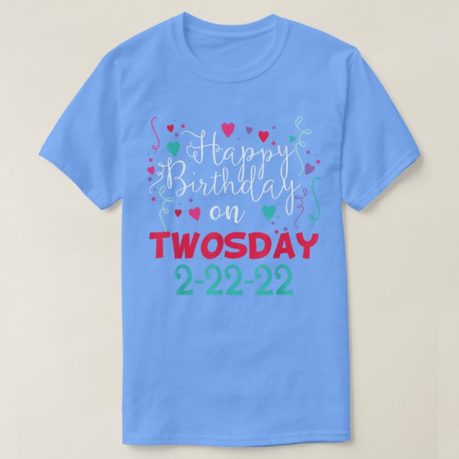 T-shirt 2 février 2022 2222 Joyeux anniversaire le Jeudi (Design devant)