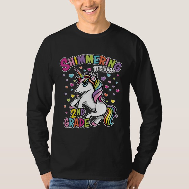 T-shirt 2 Grade  for students and teachers women unicorn (Devant)