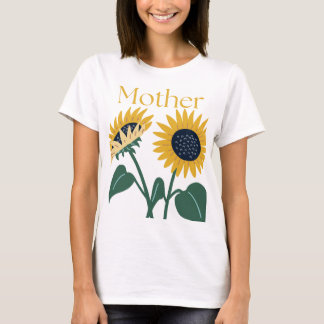 T-shirt 2 grands tournesols avec "Mère"