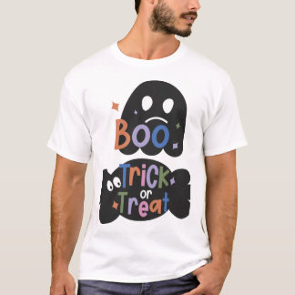 T-shirt 2 In One Halloween Stickers Boo and Trick or Treat