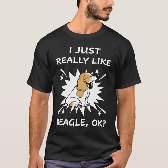 T-shirt 2 J'aime vraiment beaucoup Beagle (Devant)