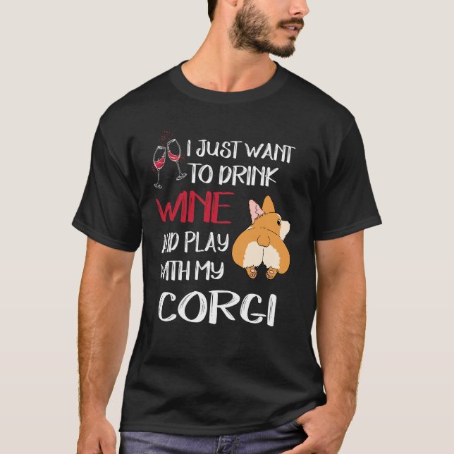 T-shirt 2 Je veux juste boire du vin (Devant)