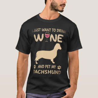 T-shirt 2 Je veux juste boire du vin et caresser mon tecke