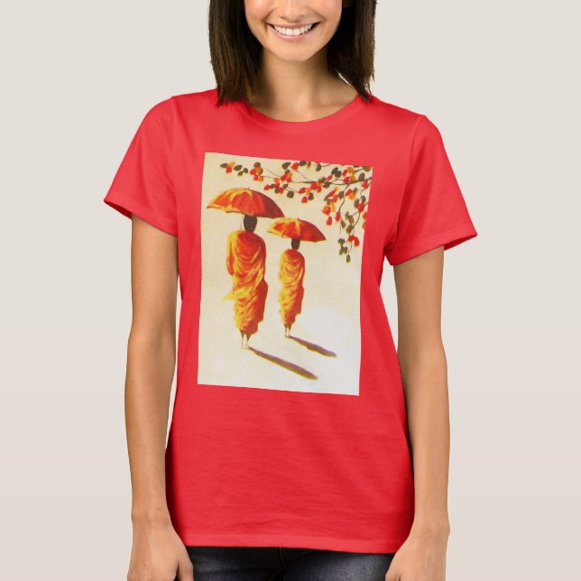 T-shirt 2 moines bouddhistes laotiens (Devant)
