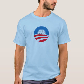 T-shirt 2 ont dégrossi la foule de Pro-Obama D&D (bleue)