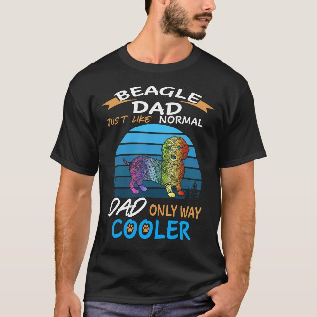 T-shirt 2 Papa - Refroidisseur de papa Beagle (Devant)