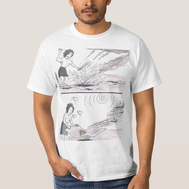 T-shirt 2 Photos : Une Femme Fanning Flames Faisant Pire C (Devant)