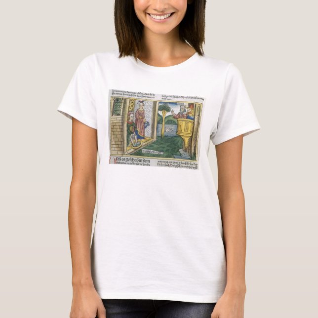 T-shirt 2 Samuel 11 1-5 David voit Bathsheba bain, de (Devant)