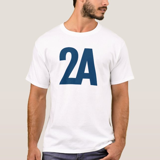 T-shirt 2A - 2ème amendement - bleu (Devant)