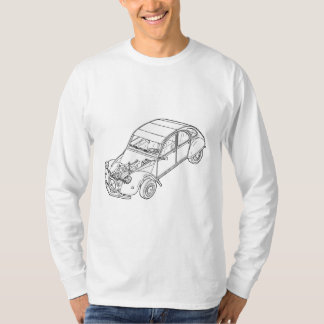 T-shirt 2CV Citroen avec schéma évident moteur