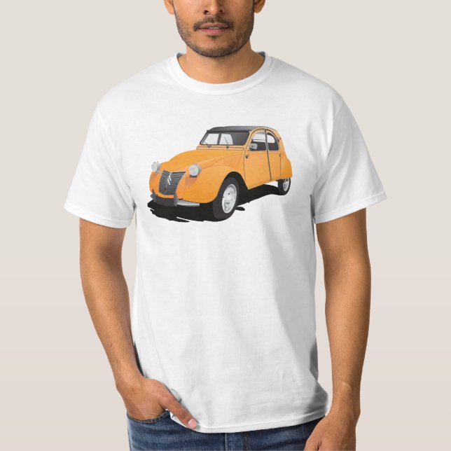 T-shirt 2CV (deux chevaux), orange (Devant)