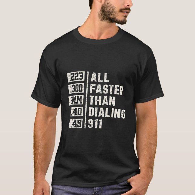 T-shirt 2E Adt 9Mm Plus Rapide Que Le 911 (Devant)
