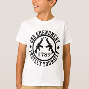 T-shirt 2e amendement AR15 Protégez-vous contre le noir