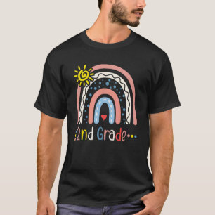 T-shirt 2e année Boho Arc-en-ciel Enseignant Élève Rentrée