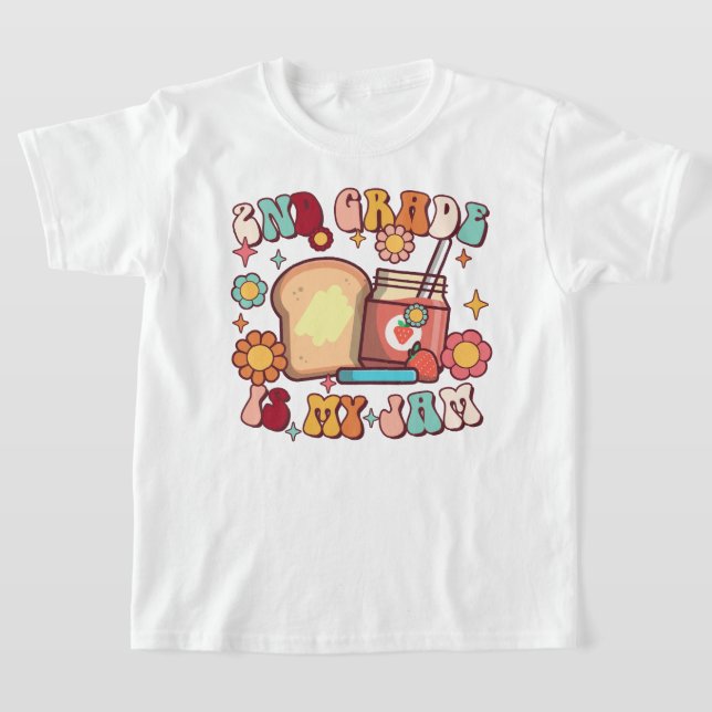 T-shirt 2e année est ma confiture Super Retour à l'école P (Poser)