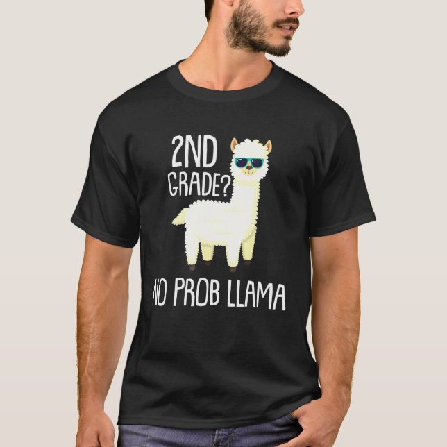 T-shirt 2e année No Prob Llama Student School (Devant)