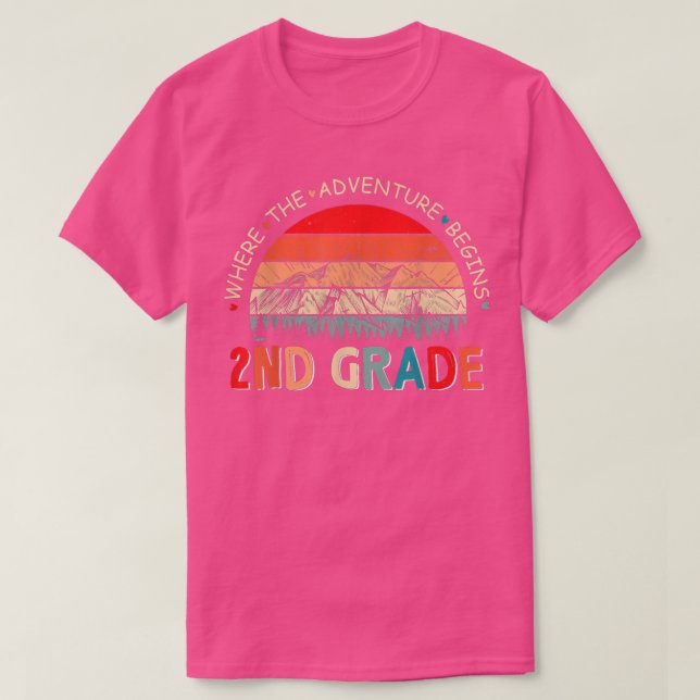 T-shirt 2e année où l'aventure commence enseignant Vinta (Design devant)