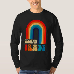 T-shirt 2e année Rainbow Girl Boys Enseignant Bonjour Deux