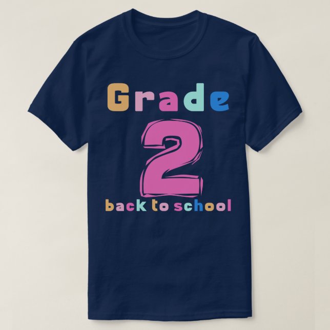 T-shirt 2e année Rainbow Girls Boys Teacher Cute 2e (Design devant)