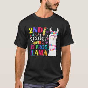 T-shirt 2e année sans problème lama enseignant élève 100e 