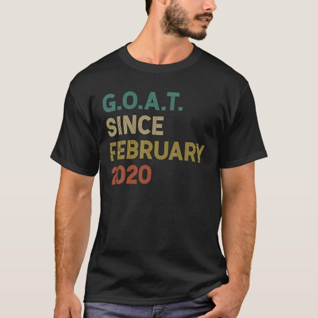 T-shirt 2E Anniversaire 2 Ans Chèvre Depuis Février 2020 (Devant)