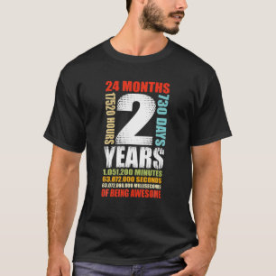 T-shirt 2E Anniversaire 2 Ans Garçons Filles Enfants Fête
