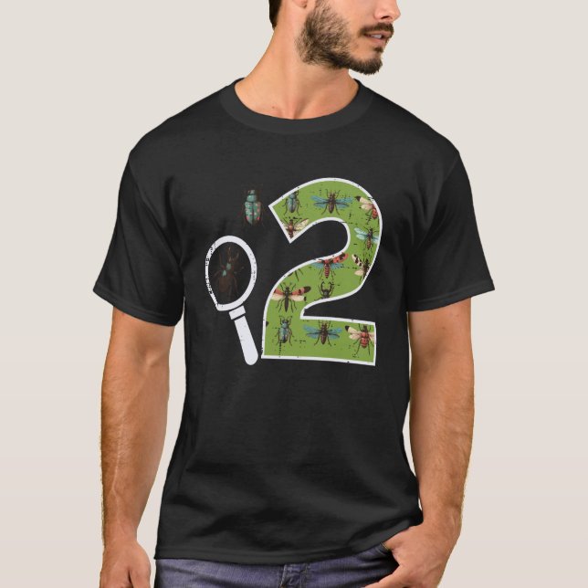 T-shirt 2e anniversaire 2 Loupe Insectes Bday  (Devant)