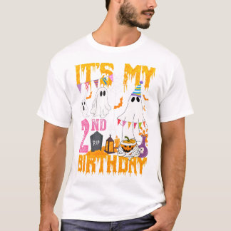 T-shirt 2e Anniversaire 2e Citrouille de fantôme Biay Cost