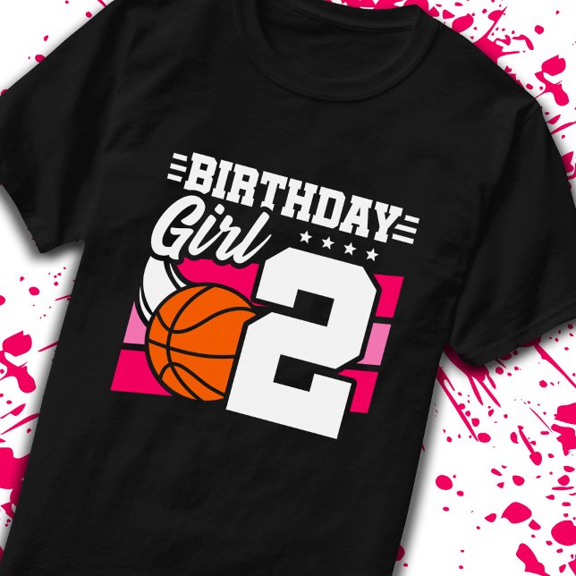 T-shirt 2e anniversaire Basketball Anniversaire 2 an fille (Créateur téléchargé)