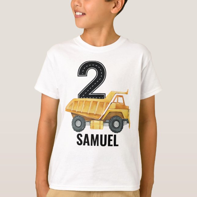 T-shirt 2e anniversaire de construction Camion Camion Cami (Devant)