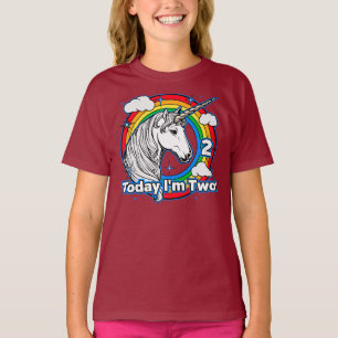 T-shirt 2e anniversaire de l'enfant Unicorn Rainbow Aujour