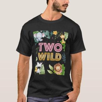 T-shirt 2E Anniversaire Deux Fête Animale Sauvage Deuxième