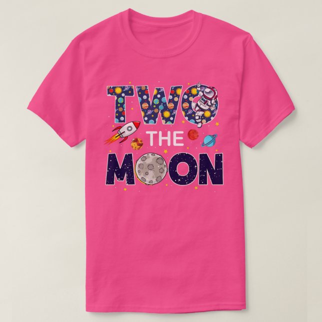 T-shirt 2e anniversaire Espace thème tenue fille garçon bé (Design devant)