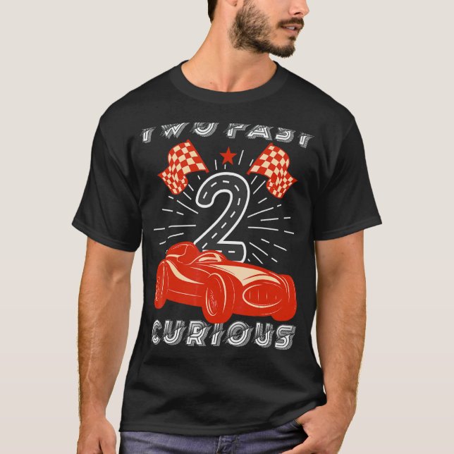 T-shirt 2e anniversaire garçon fille deux Fast 2 Curious R (Devant)
