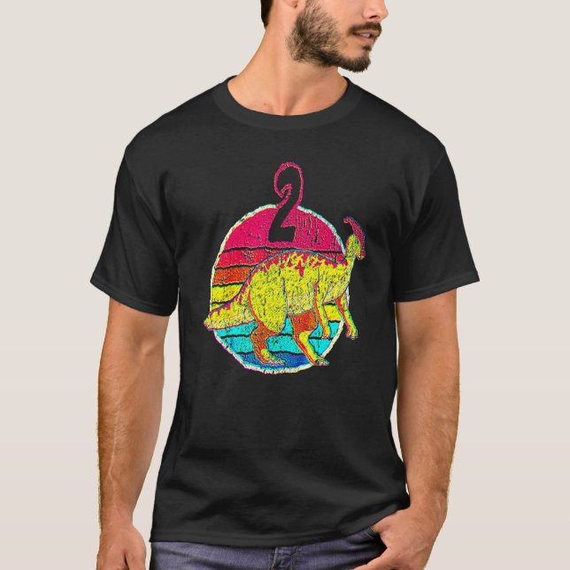 T-shirt 2e anniversaire I Parasaurolophus I Famille Corres (Devant)