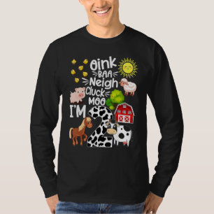 T-shirt 2e anniversaire Oink Baa Neigh Cluck Moo Je suis 2