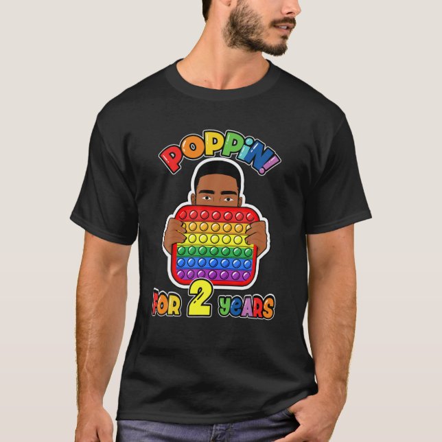 T-shirt 2E Anniversaire Pop It Fidget Boy African American (Devant)