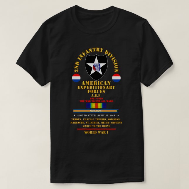 T-shirt 2e division d'infanterie AEF WWI X (Design devant)
