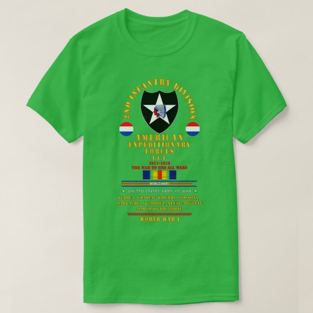 T-shirt 2e division d'infanterie AEF WWI X (Design devant)