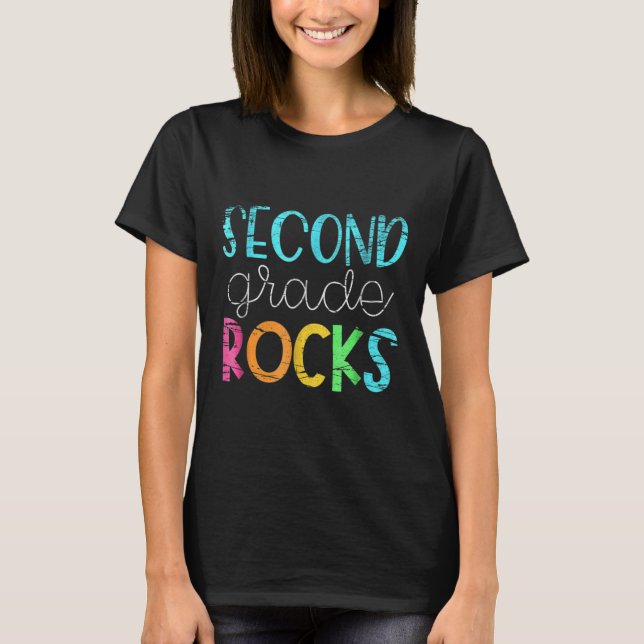 T-shirt 2e équipe d'enseignants - Rocks de deuxième année (Devant)