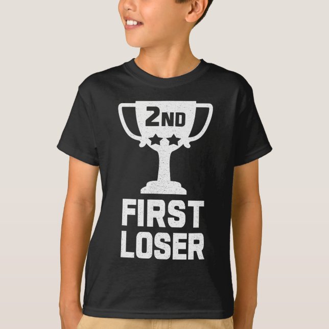T-shirt 2E PLACE PREMIER LOSER Funny Second Place Trophée (Devant)