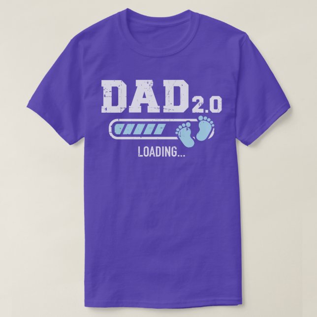 T-shirt 2e seconde fois papa chargement bar bébé faire-par (Design devant)