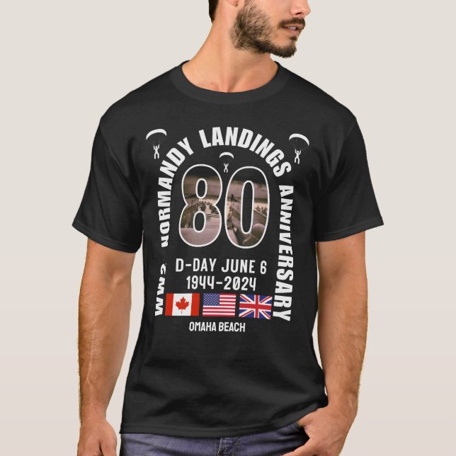 T-shirt 2ÈME GUERRE MONDIALE 80e anniversaire D-DAY DÉBARQ (Devant)