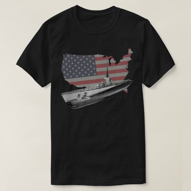T-shirt 2ÈME GUERRE MONDIALE American USS Uboats Classe Ga (Design devant)
