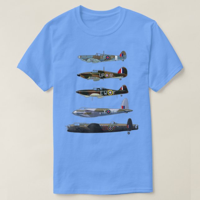 T-shirt 2ÈME GUERRE MONDIALE British Warplanes Warbirds La (Design devant)